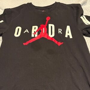 Jordan Black Tee with Red Logo